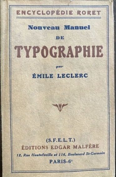 Nouveau manuel de Typographie